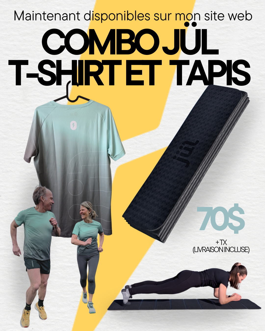 Combo FEMME : T-shirt et tapis de yoga JÜL